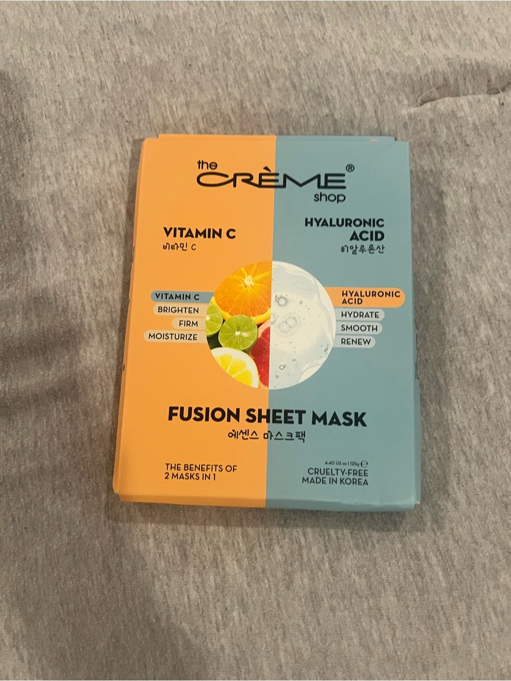 Fusion Sheet Mask - Vitamin C & Hyaluronic Acid (Orange/Blue)